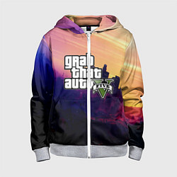 Толстовка на молнии детская GTA 5, цвет: 3D-меланж