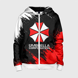 Толстовка на молнии детская UMBRELLA CORP, цвет: 3D-белый