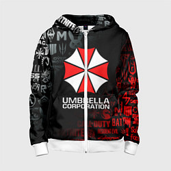 Толстовка на молнии детская RESIDENT EVIL UMBRELLA CORP, цвет: 3D-белый