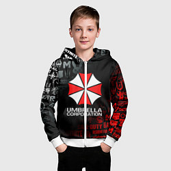 Толстовка на молнии детская RESIDENT EVIL UMBRELLA CORP, цвет: 3D-белый — фото 2