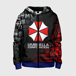 Толстовка на молнии детская RESIDENT EVIL UMBRELLA CORP, цвет: 3D-синий