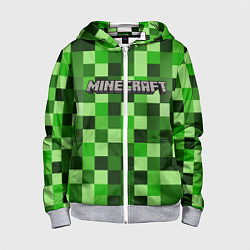 Толстовка на молнии детская MINECRAFT CREEPER КАПЮШОН, цвет: 3D-меланж