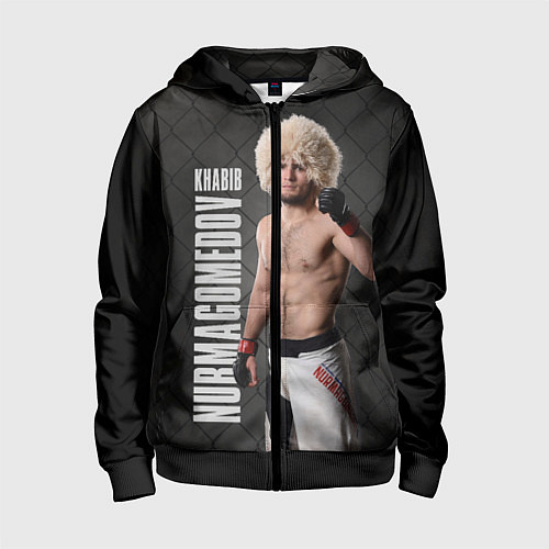 Детская толстовка на молнии Хабиб Нурмагомедов / 3D-Черный – фото 1