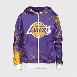 Толстовка на молнии детская LA LAKERS, цвет: 3D-белый