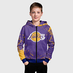 Толстовка на молнии детская LA LAKERS, цвет: 3D-синий — фото 2