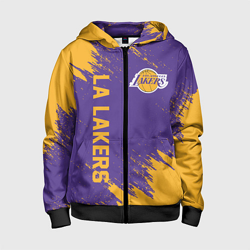 Детская толстовка на молнии LA LAKERS / 3D-Черный – фото 1