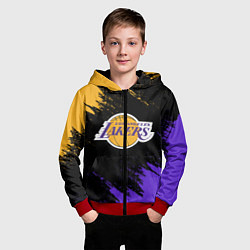 Толстовка на молнии детская LA LAKERS, цвет: 3D-красный — фото 2