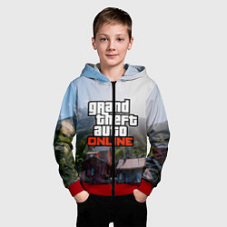 Толстовка на молнии детская GTA Online, цвет: 3D-красный — фото 2