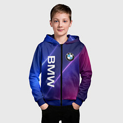 Толстовка на молнии детская BMW, цвет: 3D-синий — фото 2