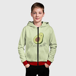 Толстовка на молнии детская Авокадо, цвет: 3D-красный — фото 2