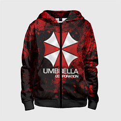 Толстовка на молнии детская UMBRELLA CORP, цвет: 3D-черный