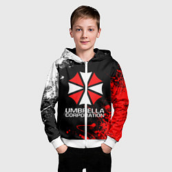 Толстовка на молнии детская UMBRELLA CORPORATION, цвет: 3D-белый — фото 2