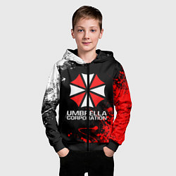 Толстовка на молнии детская UMBRELLA CORPORATION, цвет: 3D-черный — фото 2