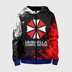 Толстовка на молнии детская UMBRELLA CORPORATION, цвет: 3D-синий