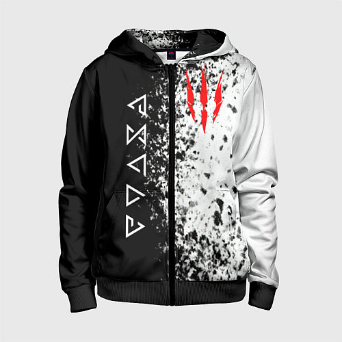 Детская толстовка на молнии THE WITCHER / 3D-Черный – фото 1