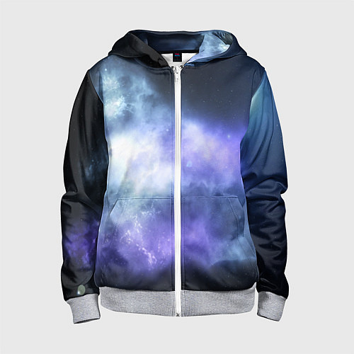 Детская толстовка на молнии ГОЛУБОЕ НЕБО / 3D-Меланж – фото 1