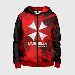 Толстовка на молнии детская UMBRELLA CORP, цвет: 3D-красный