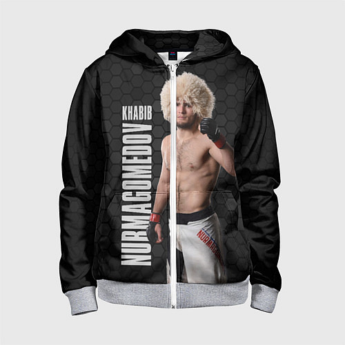 Детская толстовка на молнии Хабиб Нурмагомедов / 3D-Меланж – фото 1