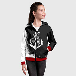 Толстовка на молнии детская ВМФ России, цвет: 3D-красный — фото 2