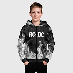 Толстовка на молнии детская AC DC, цвет: 3D-черный — фото 2