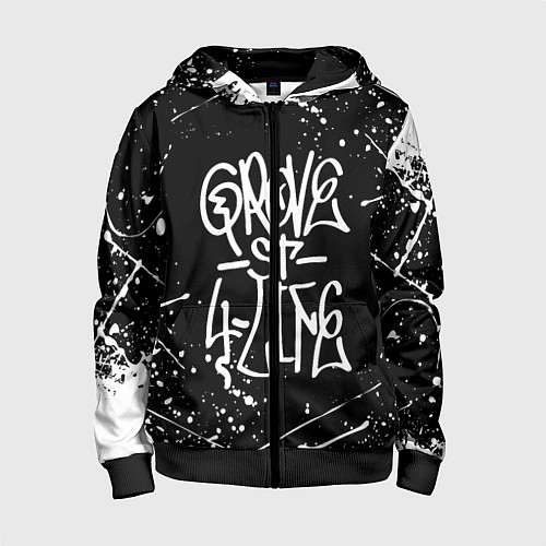 Детская толстовка на молнии GROVE STREET GTA / 3D-Черный – фото 1