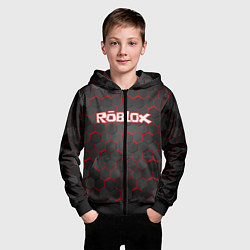 Толстовка на молнии детская ROBLOX, цвет: 3D-черный — фото 2
