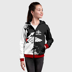 Толстовка на молнии детская Войска связи, цвет: 3D-красный — фото 2