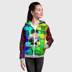 Толстовка на молнии детская Minecraft Майнкрафт, цвет: 3D-меланж — фото 2
