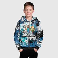 Толстовка на молнии детская Minecraft Майнкрафт, цвет: 3D-черный — фото 2