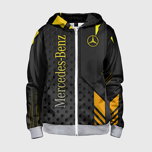 Детская толстовка на молнии Mercedes-Benz / 3D-Меланж – фото 1