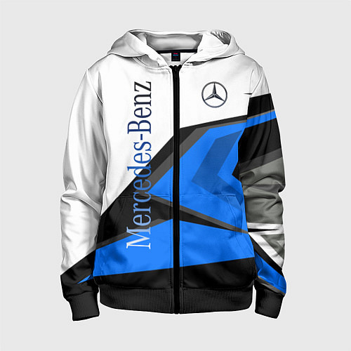 Детская толстовка на молнии Mercedes-Benz / 3D-Черный – фото 1