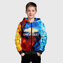 Толстовка на молнии детская CHEVROLET, цвет: 3D-черный — фото 2