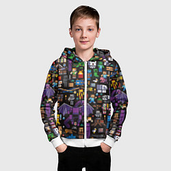 Толстовка на молнии детская MINECRAFT, цвет: 3D-белый — фото 2