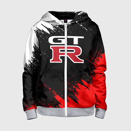 Детская толстовка на молнии NISSAN GTR / 3D-Меланж – фото 1