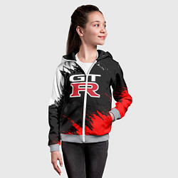 Толстовка на молнии детская NISSAN GTR, цвет: 3D-меланж — фото 2
