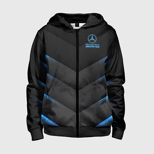 Детская толстовка на молнии Mercedes-AMG / 3D-Черный – фото 1