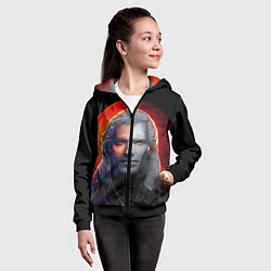 Толстовка на молнии детская HALF WITCHER, цвет: 3D-черный — фото 2