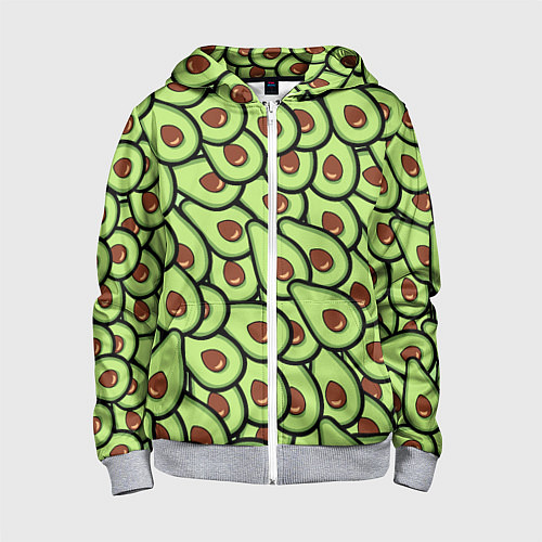 Детская толстовка на молнии АВОКАДО / 3D-Меланж – фото 1