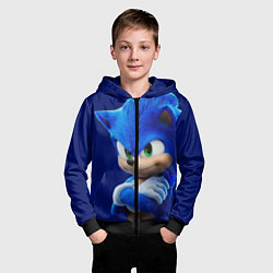 Толстовка на молнии детская SONIC, цвет: 3D-черный — фото 2