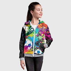Толстовка на молнии детская Football Paints, цвет: 3D-меланж — фото 2