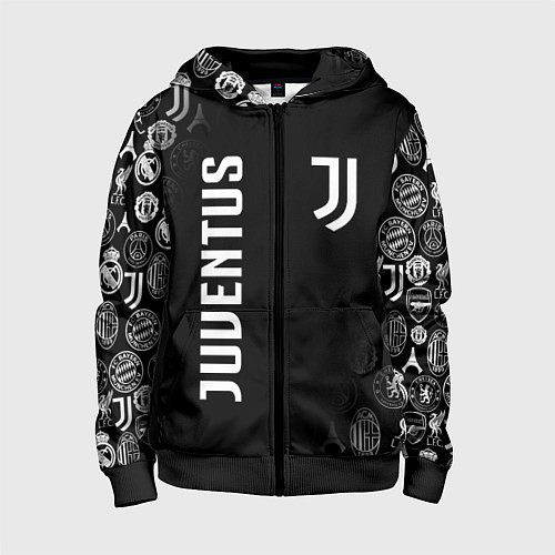 Детская толстовка на молнии JUVENTUS / 3D-Черный – фото 1