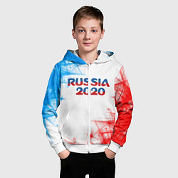 Толстовка на молнии детская Россия, цвет: 3D-белый — фото 2