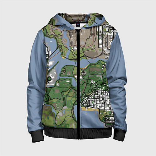 Детская толстовка на молнии San andreas / 3D-Черный – фото 1