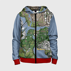 Толстовка на молнии детская San andreas, цвет: 3D-красный