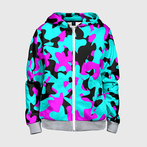 Детская толстовка на молнии Modern Camouflage / 3D-Меланж – фото 1