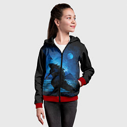 Толстовка на молнии детская GODZILLA, цвет: 3D-красный — фото 2