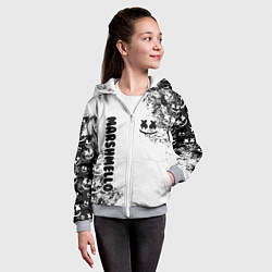 Толстовка на молнии детская Marshmello, цвет: 3D-меланж — фото 2