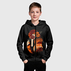 Толстовка на молнии детская JAPAN FOX, цвет: 3D-черный — фото 2