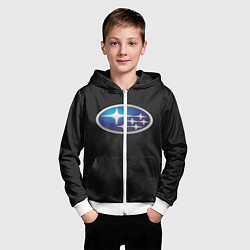 Толстовка на молнии детская SUBARU, цвет: 3D-белый — фото 2