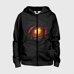 Толстовка на молнии детская Дракон, цвет: 3D-черный